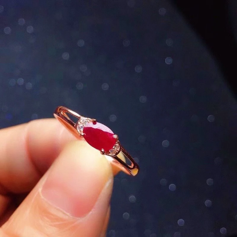 

Designer classic style new in silver inlaid geometric Red gemstone adjustable rings for women fashion temperament jewelry
