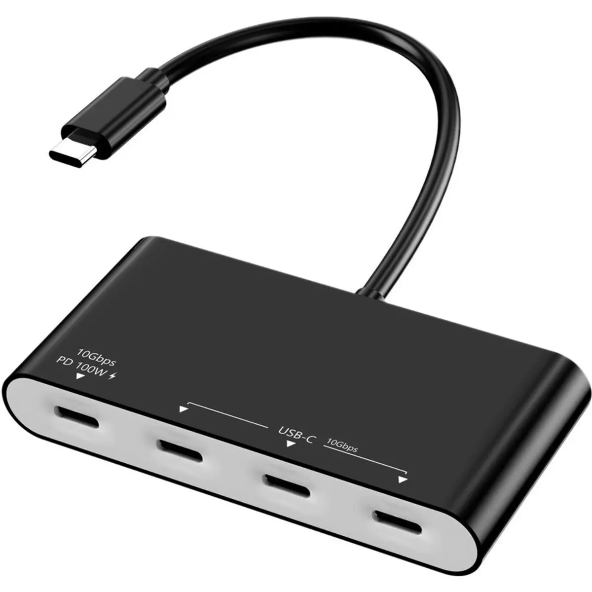 4-in-1 USB-C Hub Adapter with PD100W 10Gbps 4 USB-C 3.2 Gen 2 Ports USB-C Splitter