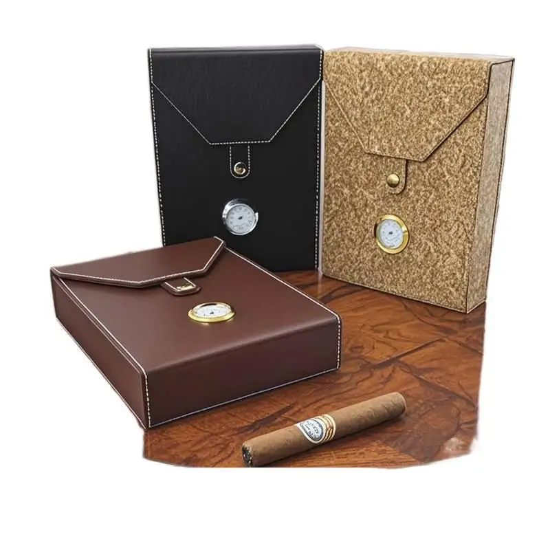 

Portable Cigar Humidor Leather Case Travel Large Capacity Cigar Box Case Mini Cigars Accessories