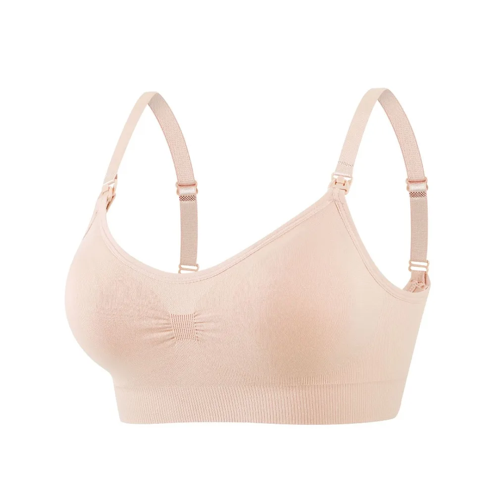 No Steel Ring Maternity Nursing Bras Sports Pad Anti-Sagging Breastfeeding Bra Front Buckle Breathable Fabric Pregnant Underwear