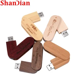 Unidad Flash USB 2,0 de madera con logotipo personalizado, Pen Drive portátil de regalo para fotografía, capacidad Real con llavero, Memory Stick de 64GB