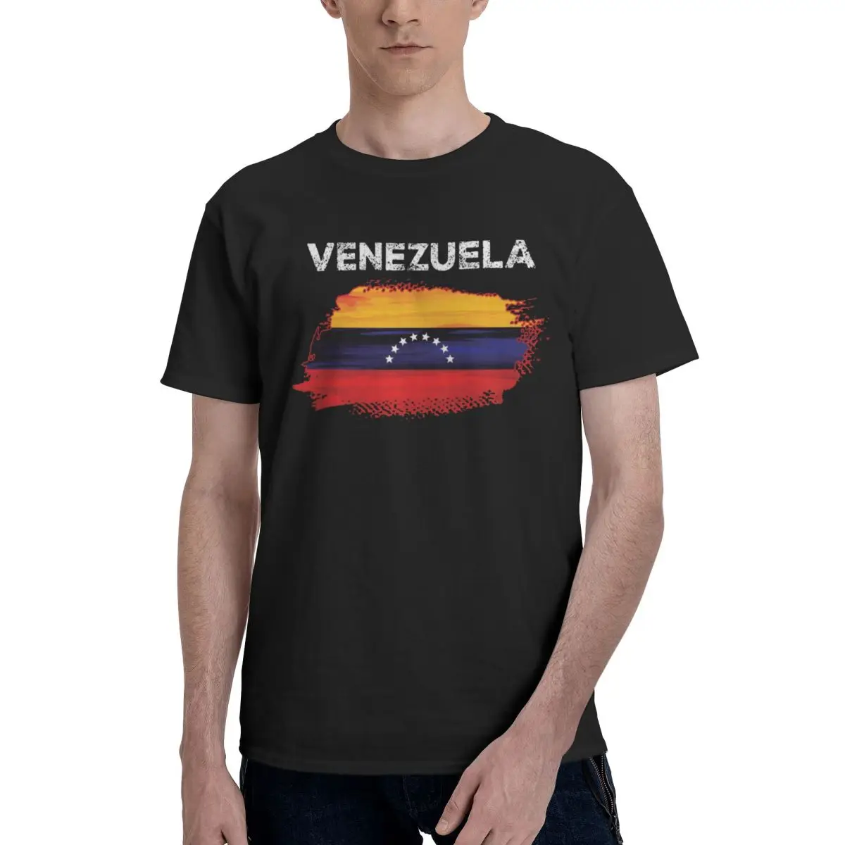 Men Venezuelan Flag Venezuela Map T Shirt Streetwear Plus Size Cotton Sleeve Custom Tshirt Men