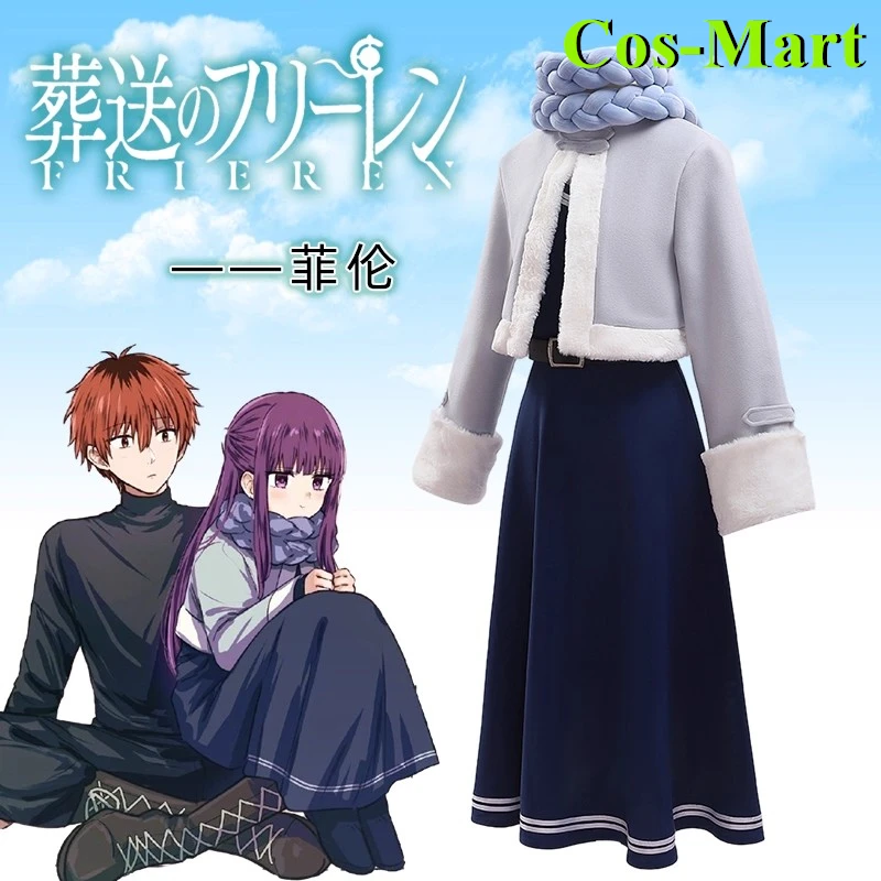 

Cos-Mart Frieren: Beyond Journey's End Fern Frieren, карнавальный костюм, зимнее платье, праздничная одежда для ролевых игр, шерстяное пальто