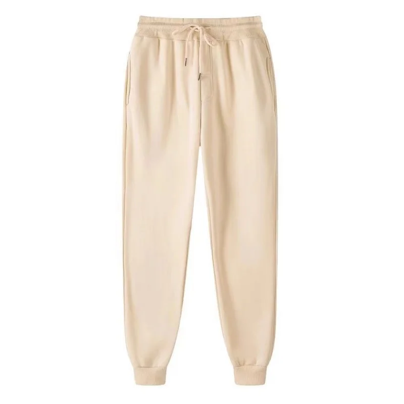 Men's Casual Sweatpants Fleece Sports Pants Unisex Fashion Solid Loose Trousers Streetwear Autumn Winter Jogging Fitness Pants
