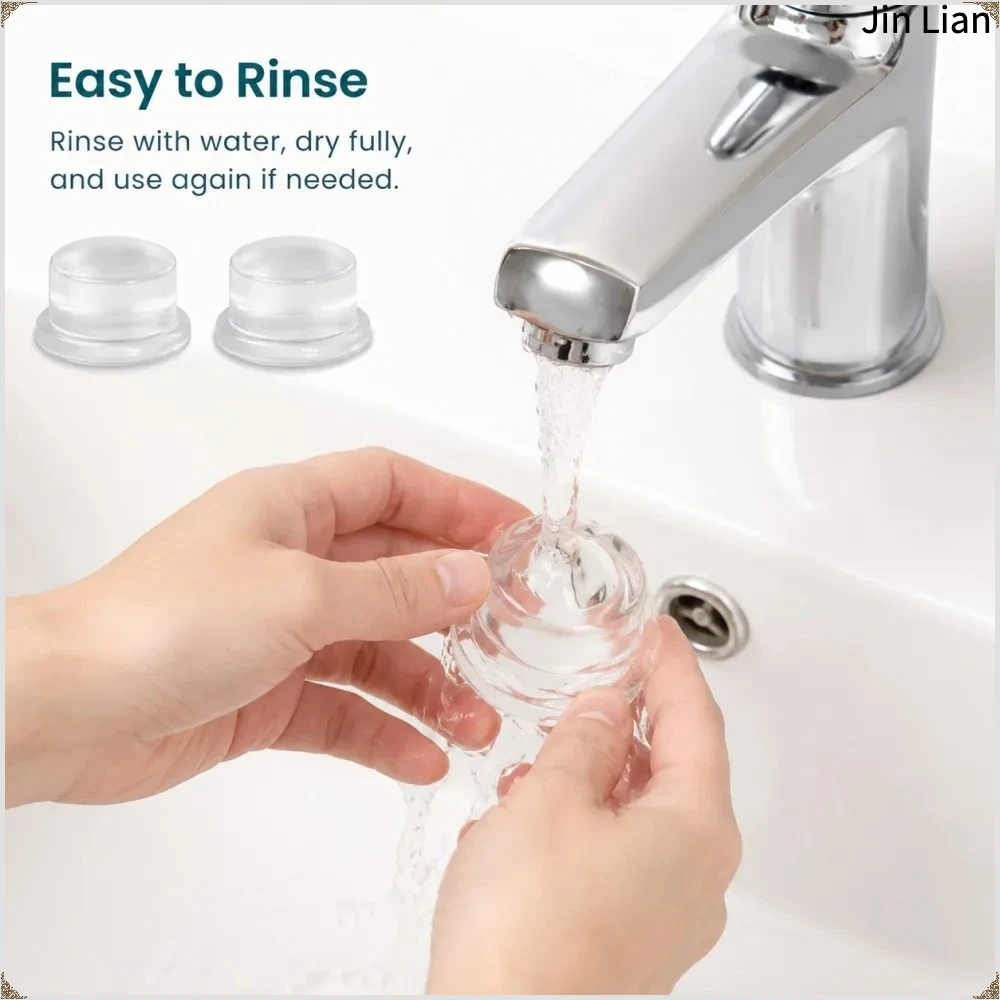 1-8Pcs Clear Soft Silicone Door Stopper Anti Collision Wall Guard Adhesive Rubber Bumper Protector For Door Handle Cabinet