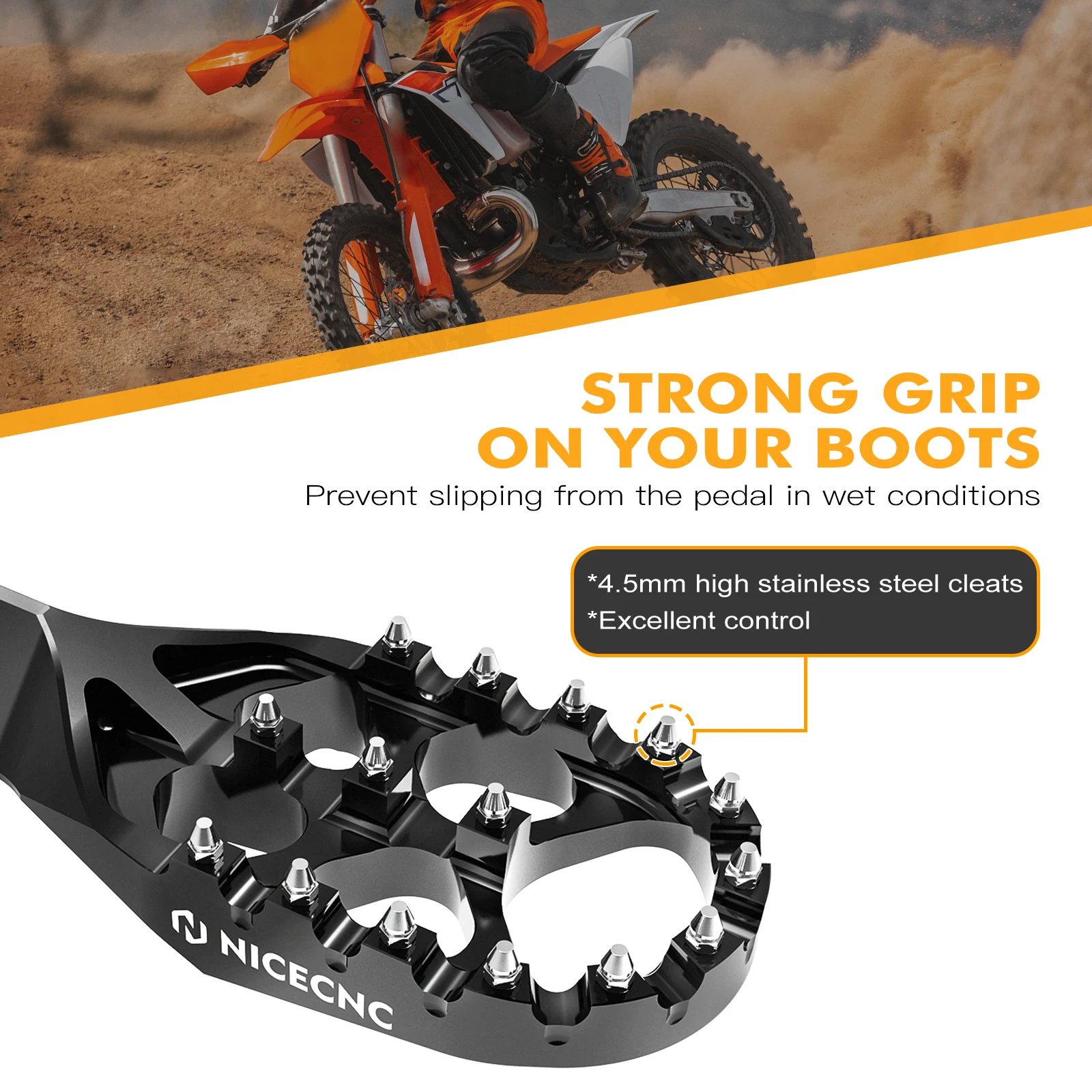 For 2025 2024 KTM EXC 300 EXC-F 500 SXF 450 XC-W 250 Forged Foot Pegs Footrest Pedals For Husqvarna TE 300 FE 450 GasGas EC 300