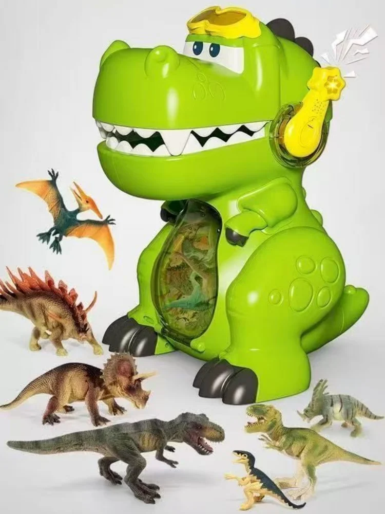 In Stock Big Mouth Dinosaur Toy With Light And Sound Effect Simulated Storage Container Includes 32 Mini Dinosaurs Toy Gift view 5