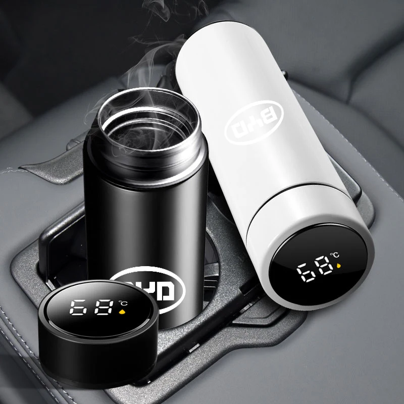 

500ml Stainless Steel Car Emblem Intelligent Temperature Cup Coffee Cup for BYD Atto 3 Tang F3 E6 Yuan Plus Song Max F0 Qin Han