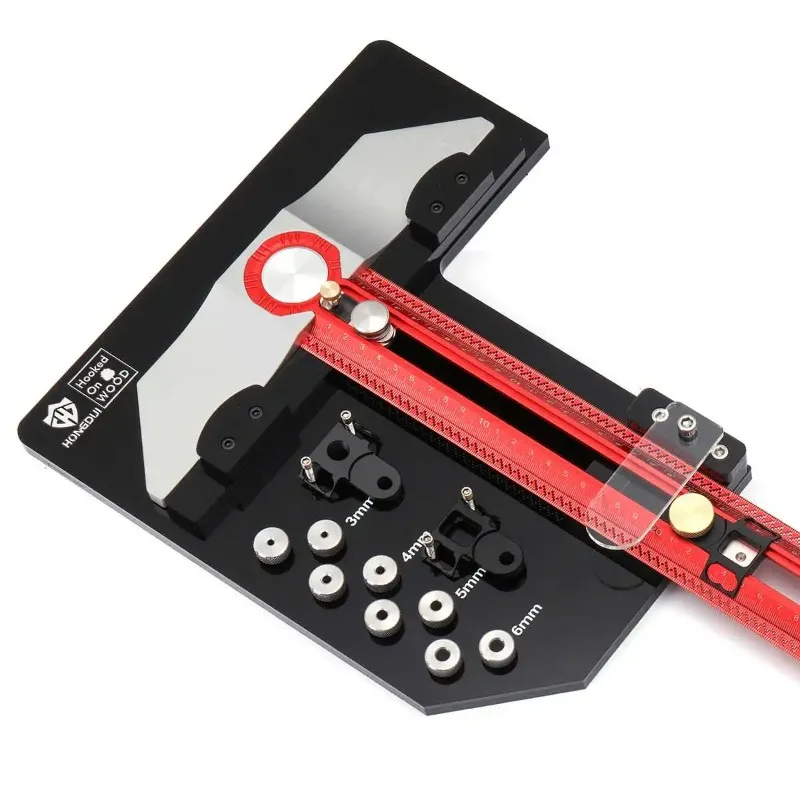 400mm Hooked on Wood MT-2465 PRO Scriber Marking T Square Ruler Aluminum Alloy Hole Positioning Marking Gauge By HONGDUI