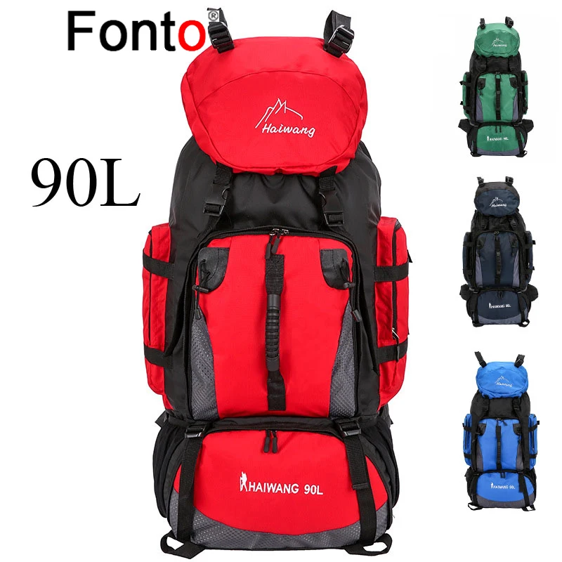 

Fonto 90L Hiking Camping Backpack Climbing Trekking Rucksack Army Large Capacity Bag Traveling Men Women Sport Bag