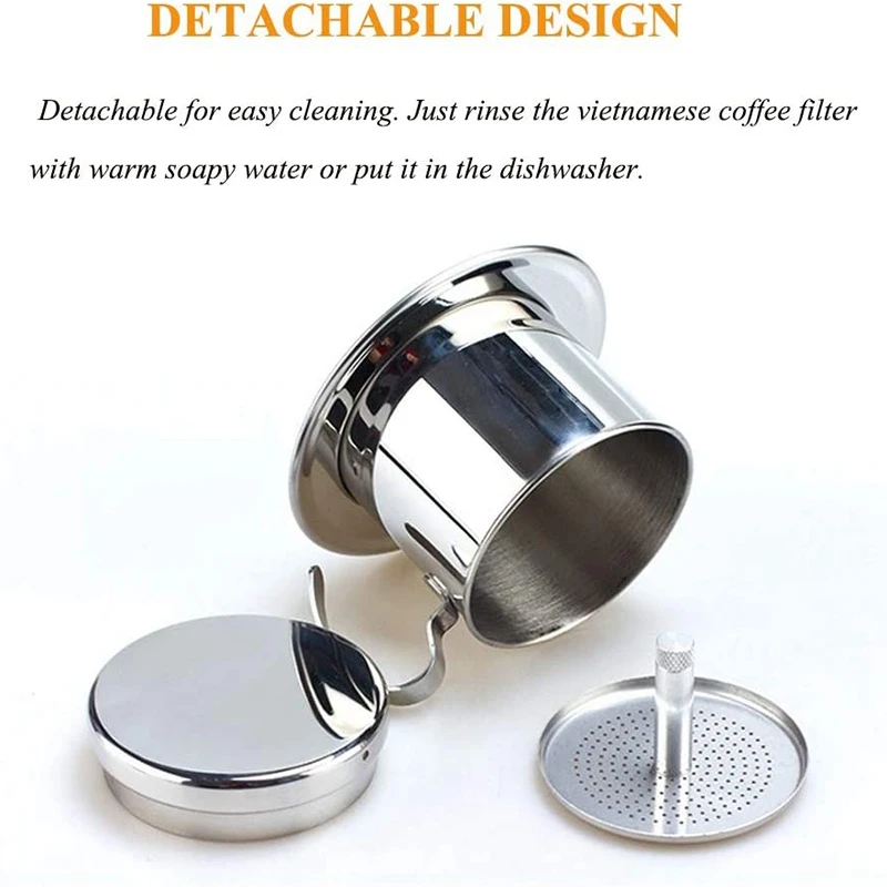 Vietnamese Coffee Filter Portable Coffee Press Maker Reusable Phin Infuser Strainer Pot Coffee Drip Brewer Manual Coffee HOT