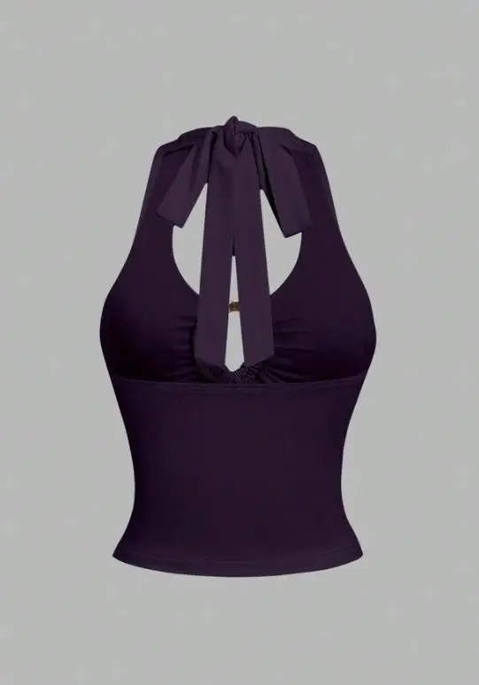 

Summer New Sexy Halter Tank Top for Women Slim Backless Lace Up Spicy Girl Ultra Short Top 2026 Female Slimming Fashion Vest