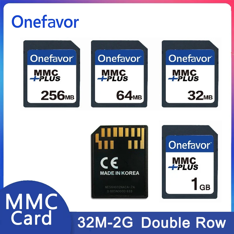 Onefavor 1Pc MMC Memory Card  Double Row 13Pins 32M 64M 128M 256M 512M 1G 2G Voltage MultiMedia Card Old Camera Mobile Phone