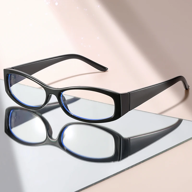 2026 Women’s Elegant Modern Black Rectangular Eyeglasses – Sleek Chic Minimalist Design, Lightweight Versatile Comfortable Fit