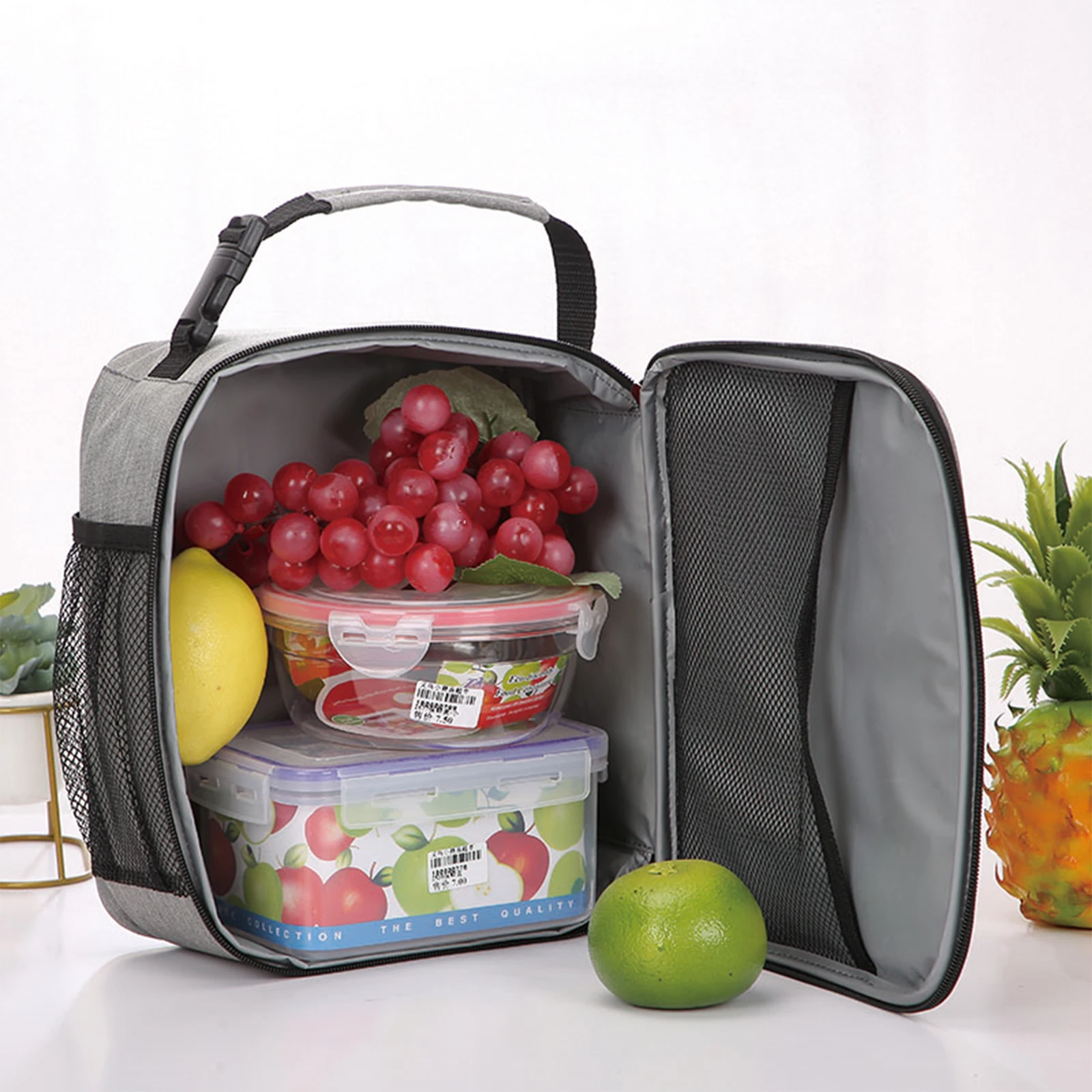 Mittagessen Tasche Wärmedämmung Lunch Box Lagerung Handtasche Einfarbig Multifunktionale Kind Schule Mittagessen Taschen Picknick Lebensmittel Beutel Neue – Detail 7