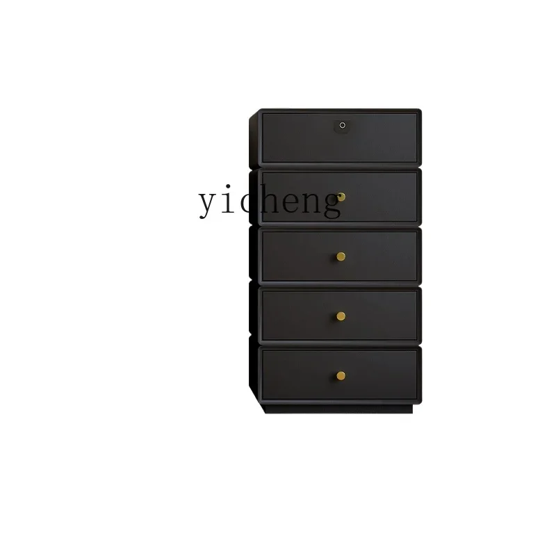 bedside table with fingerprint password lock French retro bedroom bedside storage chest