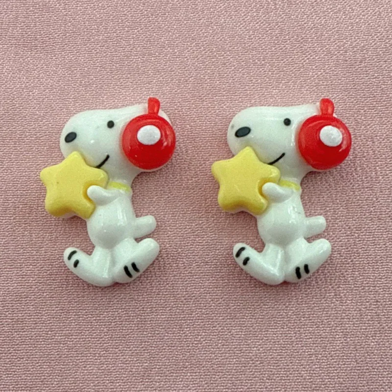 10pcs resin cute little dog pendant, DIY jewelry making earrings, keychain accessories view 4