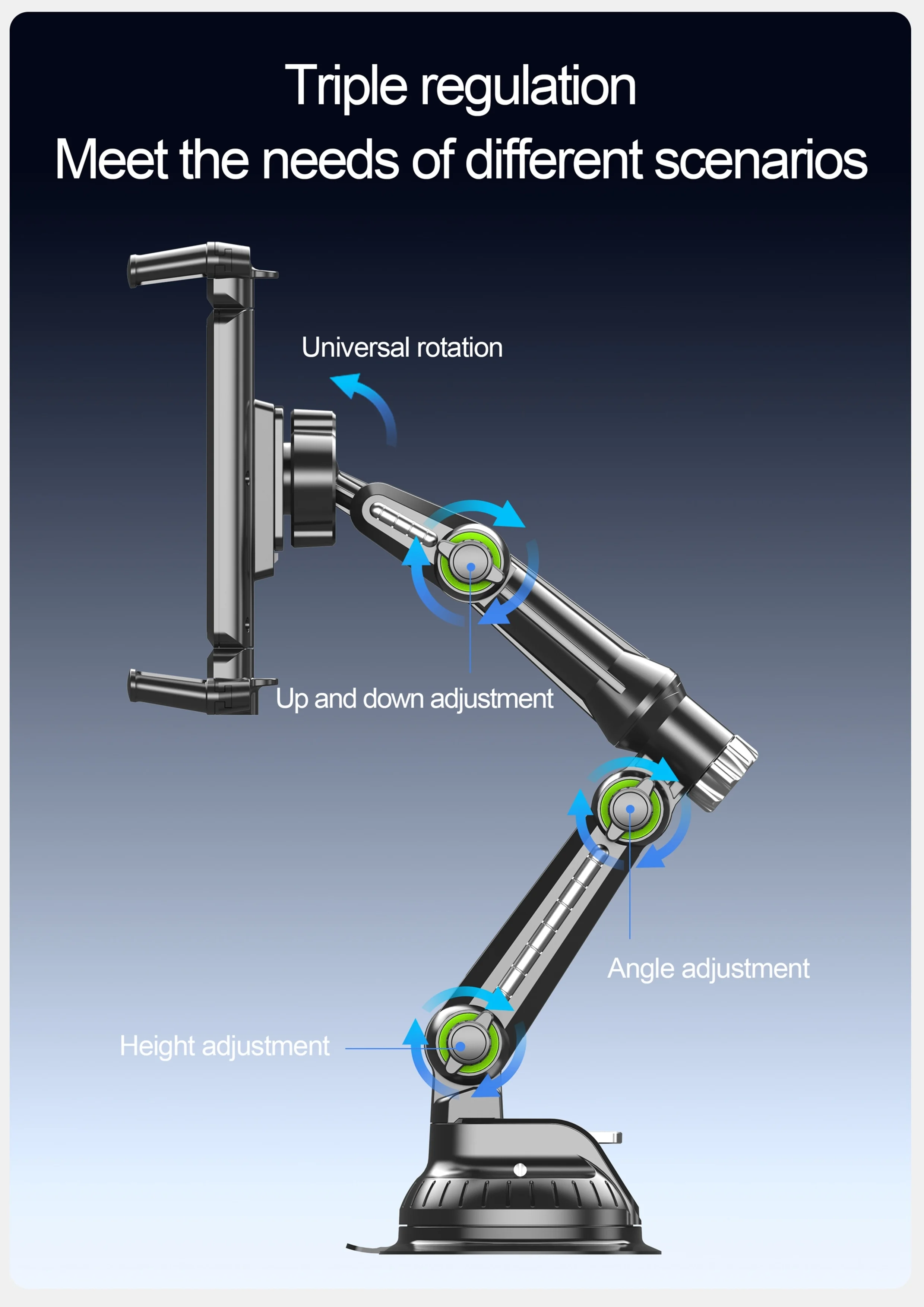 SMGXHE Armaturenbrett-Tablet-Halterung für Auto mit Saugnapfbefestigung, universell passend für 7"-15"-Tablets und 4"-7"-Handys – Detail 10
