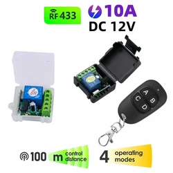 433 Mhz Universal Gate Remote Control Switch DC 12V 10A Relay Receiver Mini Module Remote Control for Gate LED Garage Door