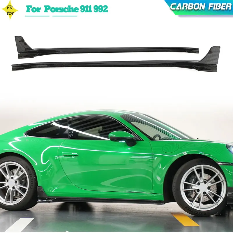 

Carbon Fiber Car Side Skirts Extensions For Porsche 911 992 Carrera T Coupe 2019-2023 Racing Side Door Bumper Apron Lip Bodykit