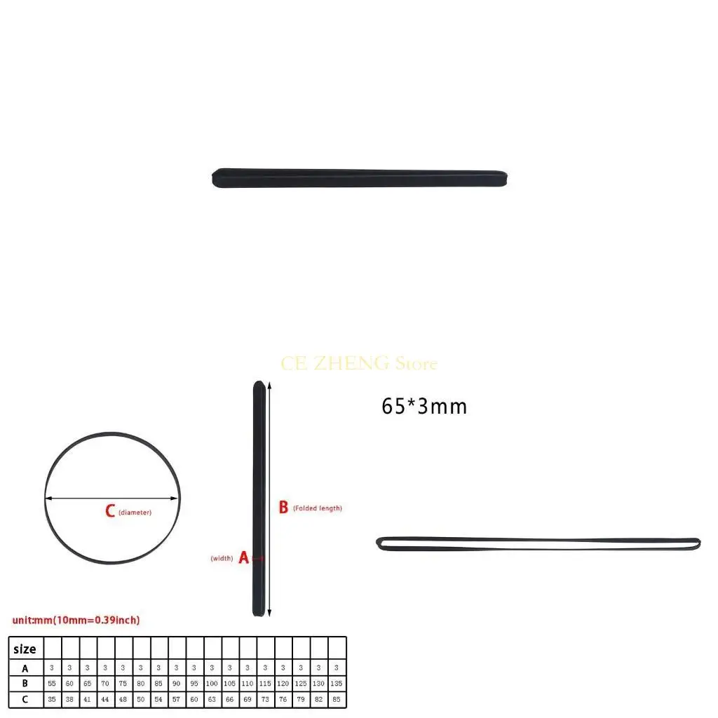 E56B 고품질 고무 벨트 교체 비닐 레코드 플레이어 용 턴테이블 포노 테이프 드라이브 벨트 포노 벨트 구동 턴테이블