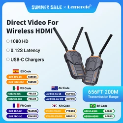 Lemorele Wireless HDMI Extender Kit 200M 5.8Ghz Wireless HDMI Video Transmitter Receiver Wireless Video Adapter For Camera Lapto
