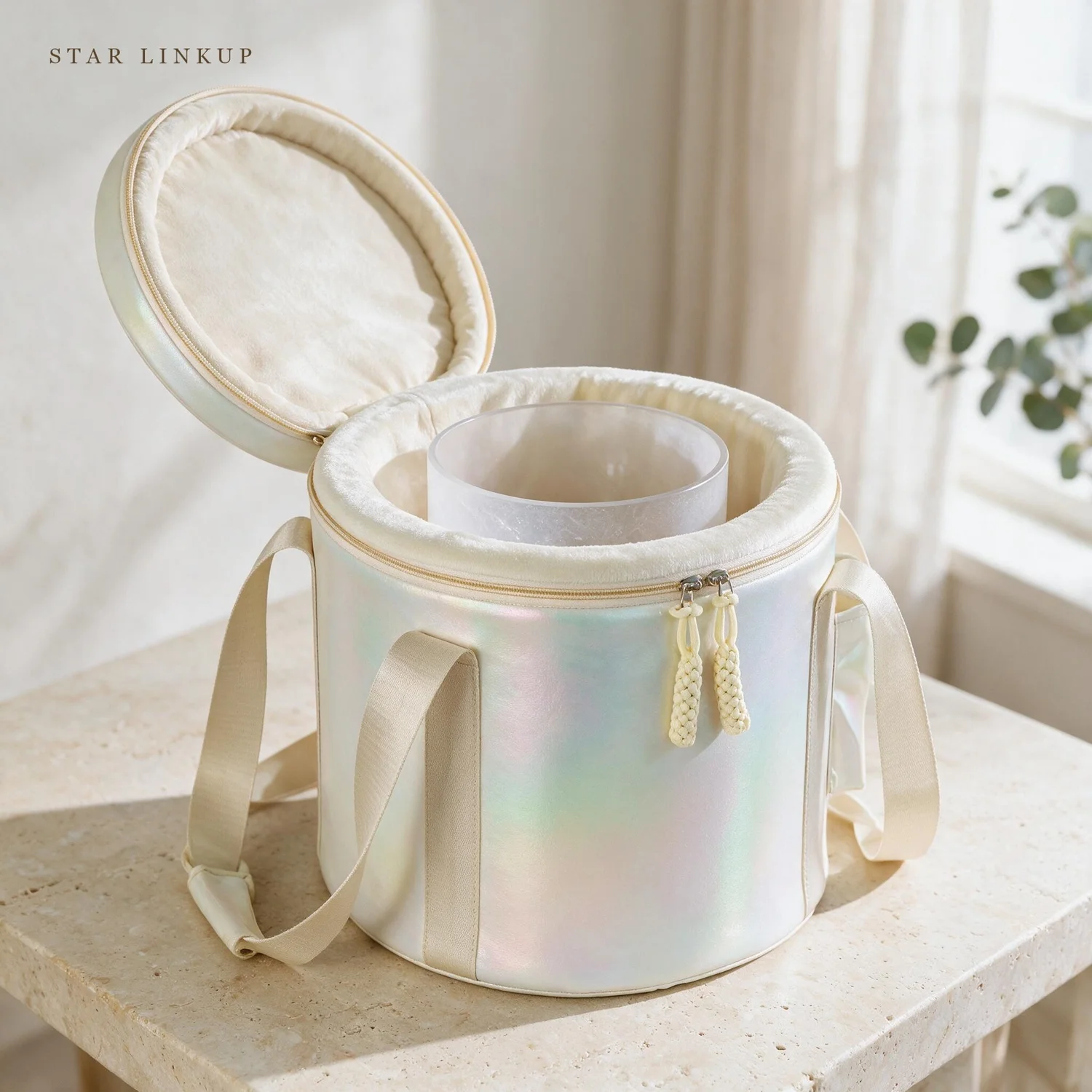 STAR LINKUP 432Hz 3-9 Inch Bag Crystal Singing Bowl Bag Crystals for Meditation, Sound Healing, Yoga, Chakra Balancing, Stress Relief, Sound Bath, Home Decor and Spiritual Gift. Complete sound healing kit for daily mindfulness and relaxation.