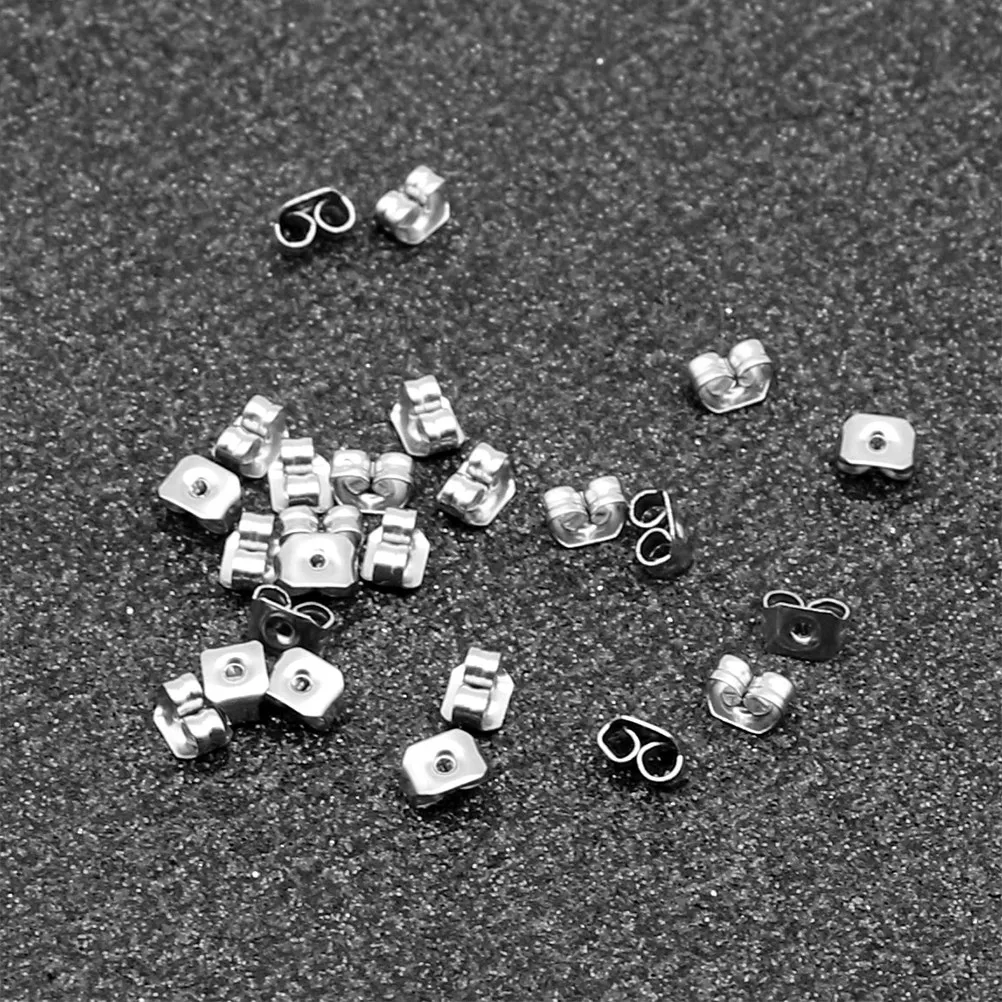 500Pcs Stainless Steel Ear Stopper Ear Stud Backs Secure Earring Accessories Prevent Falling DIY Fashion Jewelry Findings