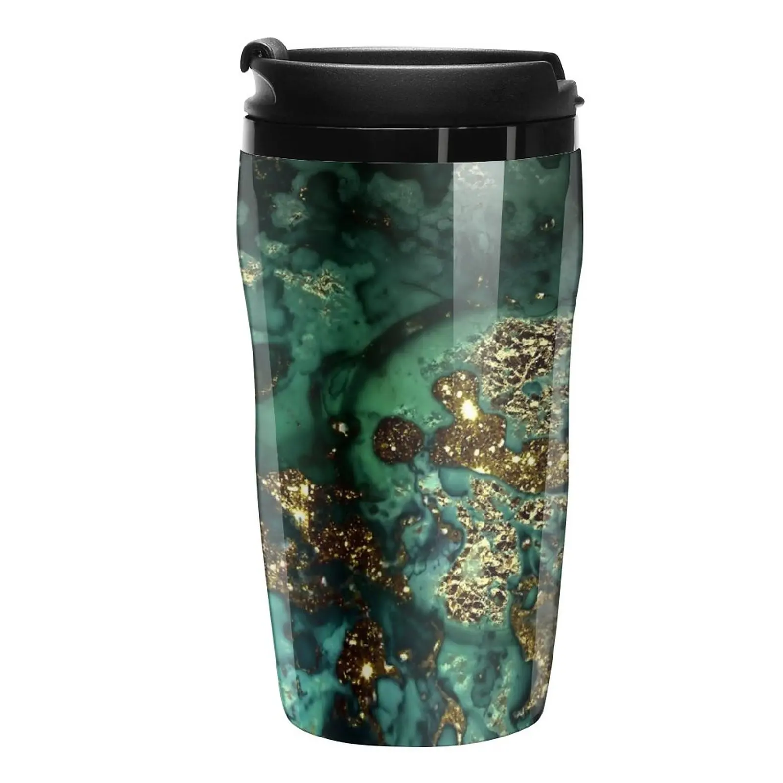 

New Gold Indigo Faux Malachite Marble Travel Coffee Mug Coffe Cup Coffee Accessories Game Coffee Cups