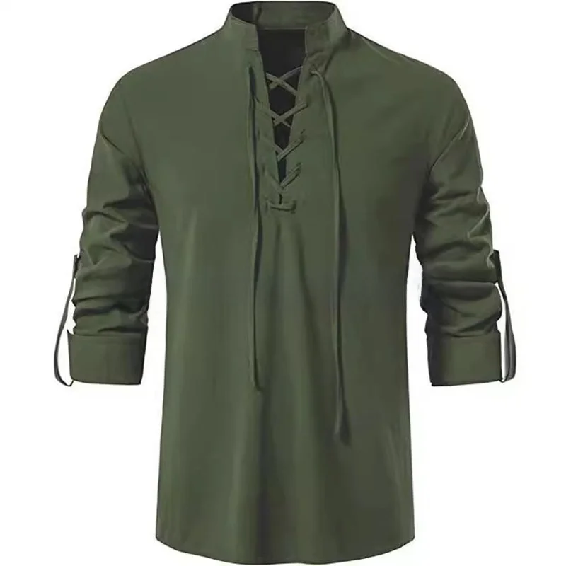 

Хэллоуин Мужской Хлопок Henley Irt Long Sve Повседневный пляжный дышащий влажный ng Удобный крой V-Ne Pure Color