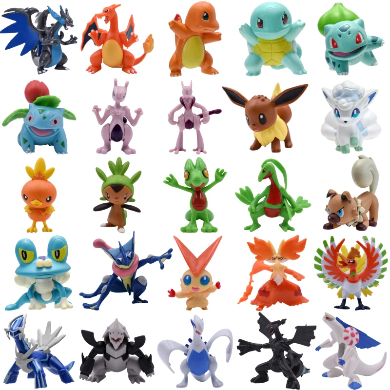 Pokemon Anime Figure Toys Cartoon Mega Charizard X Y Palkia Alolan Vulpix Charmander Froakie Eevee PVC Action Model Dolls Gifts