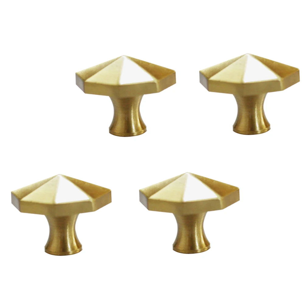 

4pcs Brass Cabinet Handles Copper Door Knobs Smooth Finish Modern Style Drawer Pulls For Kitchen Furniture Wardrobe