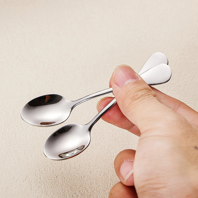 ¤3/5Pcs Stainless Steel Mini Coffee Scoops Spoon Coffee Tea Ice Cream Spoons Dessert Spoon Couple Kitchen Tools