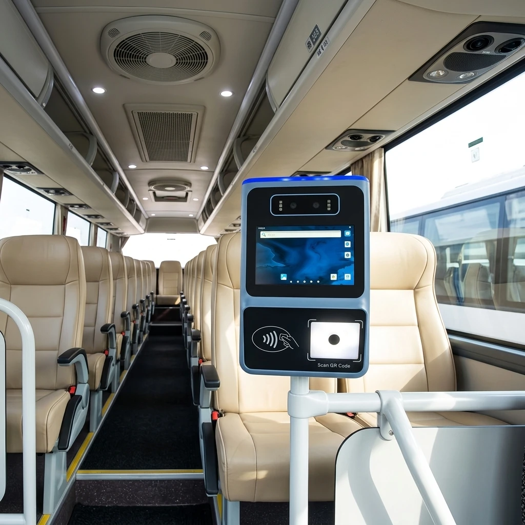 5 Inch Bus Transit Validator QR Reader Hop On And Hop Off Bus E-Ticketing Validator Bus Fare Collection
