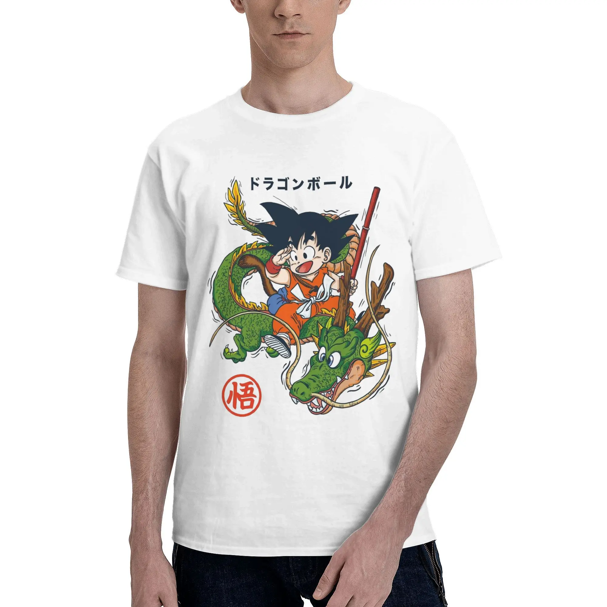 Goku & Shenron T-Shirt Unisex Cotton Tops Hip Hop DBZ Round Neck Short Sleeve