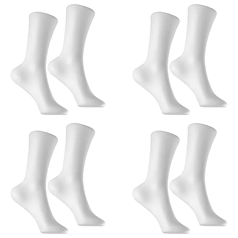 

ABFU-8 Pcs Mannequin Foot Sock Model Female Foot Sock Display Short Stocking Ankle Bracelet Jewelry Display Stand, White