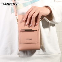 Crazy Bag Fashion Touch Screen Lock Cell Phone Bag Women's Mobile Phone Card Holder Crossbody Shoulder Bag