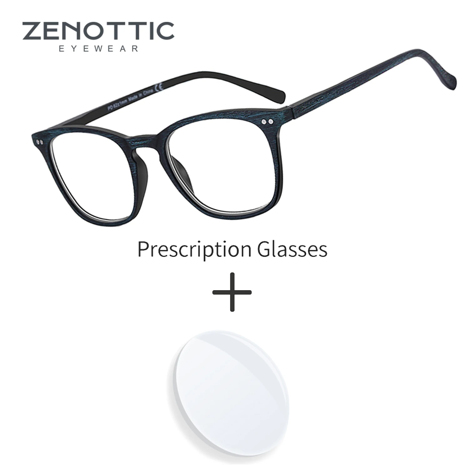 

ZENOTTIC Acetate Square Prescription Eyeglasses Full-Rim Progressive Optical Glasses For Men Anti-Blue Light Myopia Eyewear