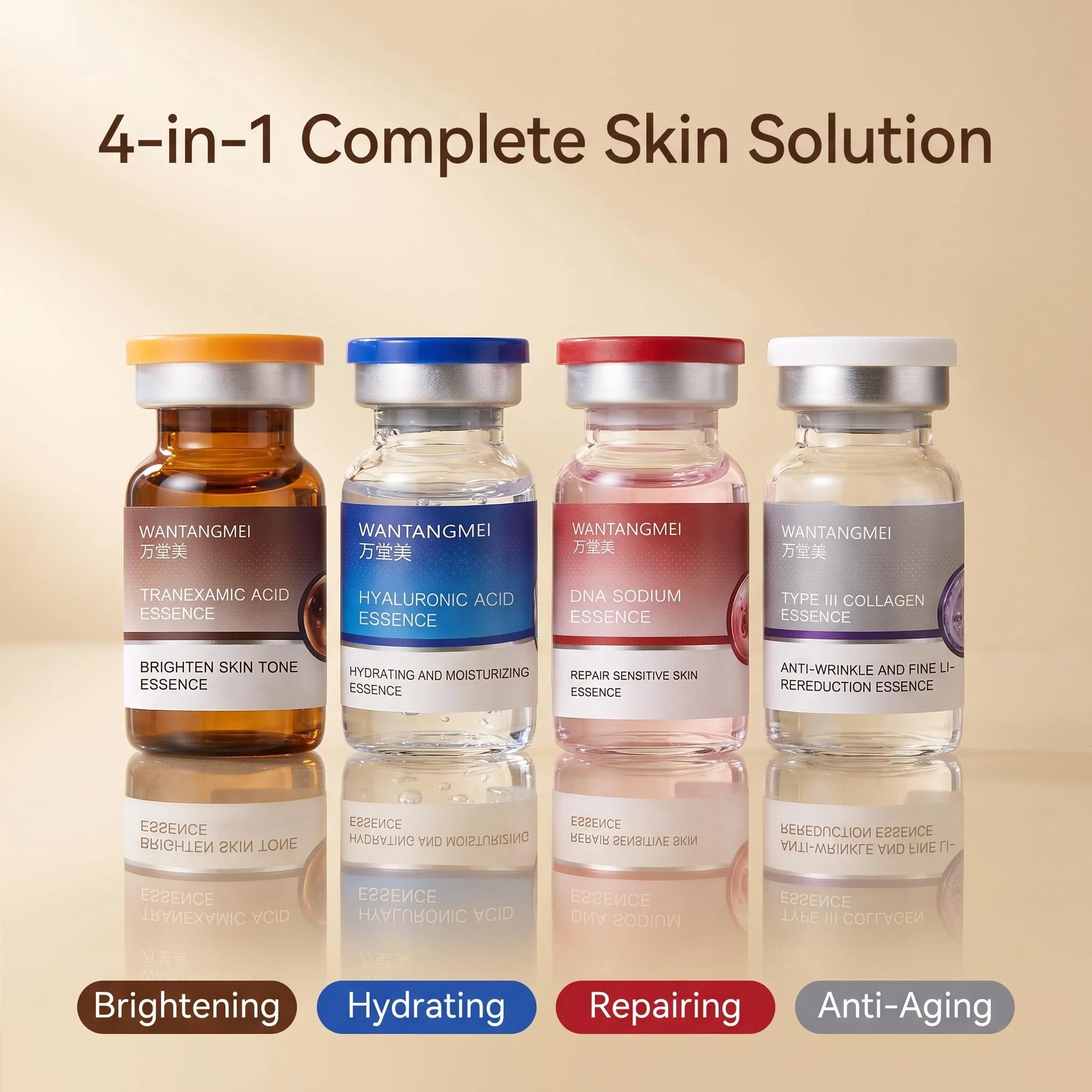 Wantangmei Tranexamic Acid, Type III Collagen, DNA, Sodium Hyaluronate 4-in-1 Moisturizing, Hydrating, and Anti-Wrinkle Serum