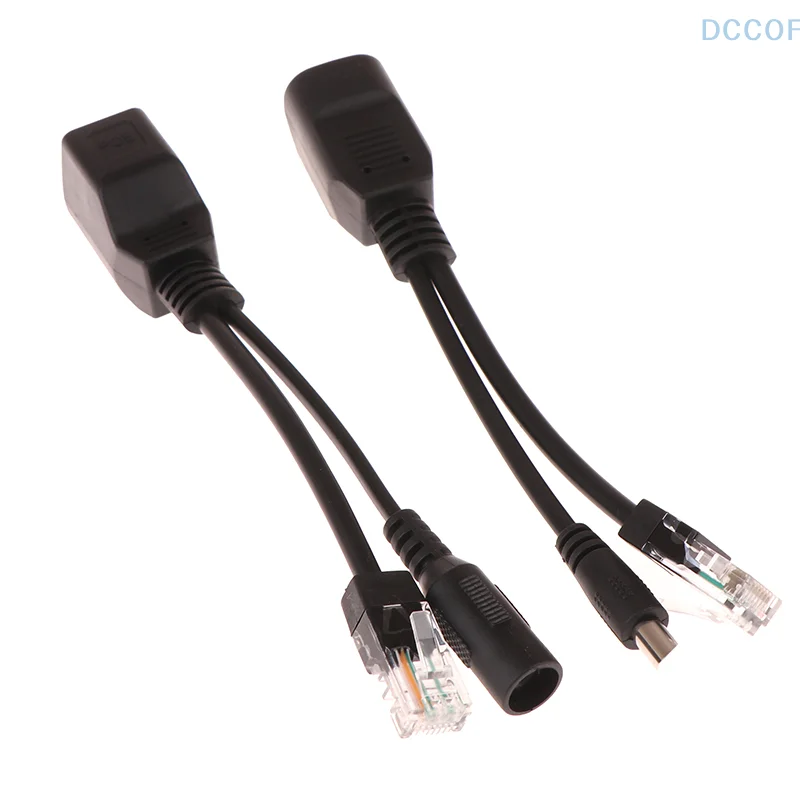 1 Pair Passive Power Over Ethernet Adapter Cable POE Cable POE Splitter RJ45 Injector Power Supply Module 12v