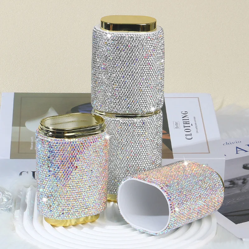 Sparkling Rhinestone Toothpaste Toothbrush Set Box Portable Toiletries Storage Case Makeup Brush Holder For Travel Organizer