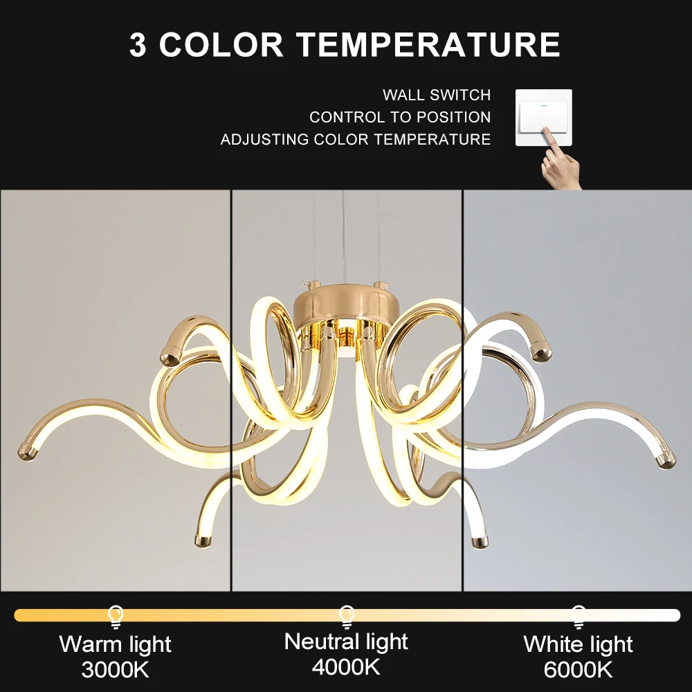 Imagem -05 - Artpad-o Estilo Nórdico Conduziu a Luz do Pendente para a Sala de Jantar e a Sala de Visitas Ouro Moderno com Controlo a Distância