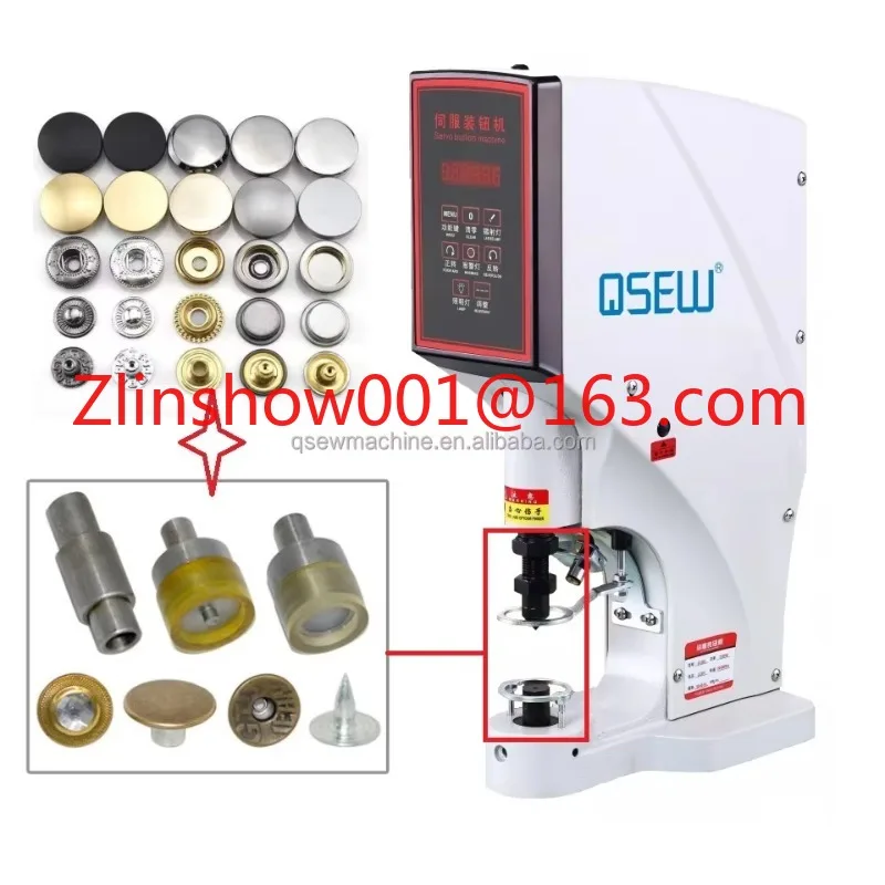 QS-818DL Servo Motor All in One Snap Button Attaching Fastener Machine  Eyelet Machine Sewing Machine