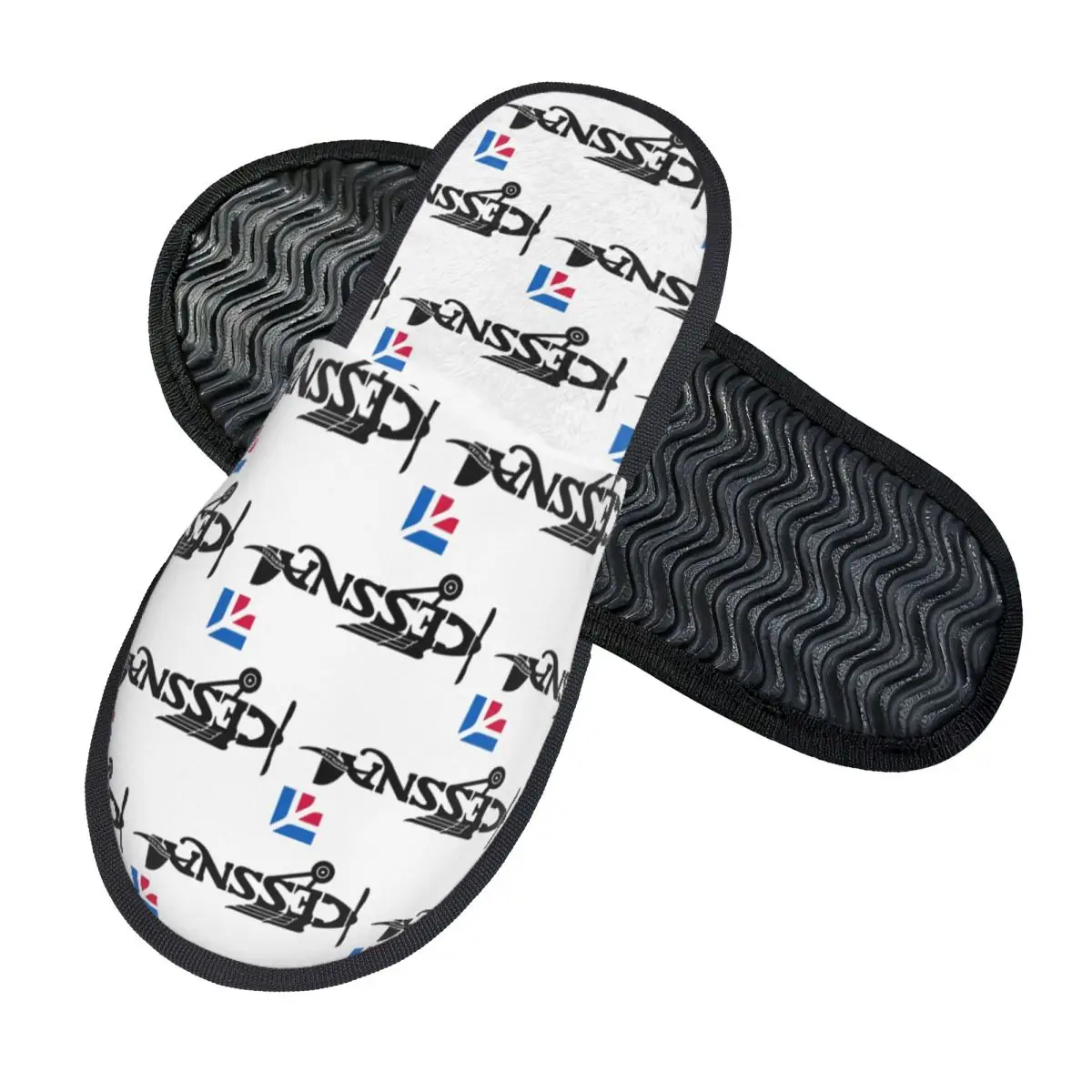 Custom Cessna Logo Slippers Memory Foam Warm Soft Women House Slipper Bedroom Cozy Shoes