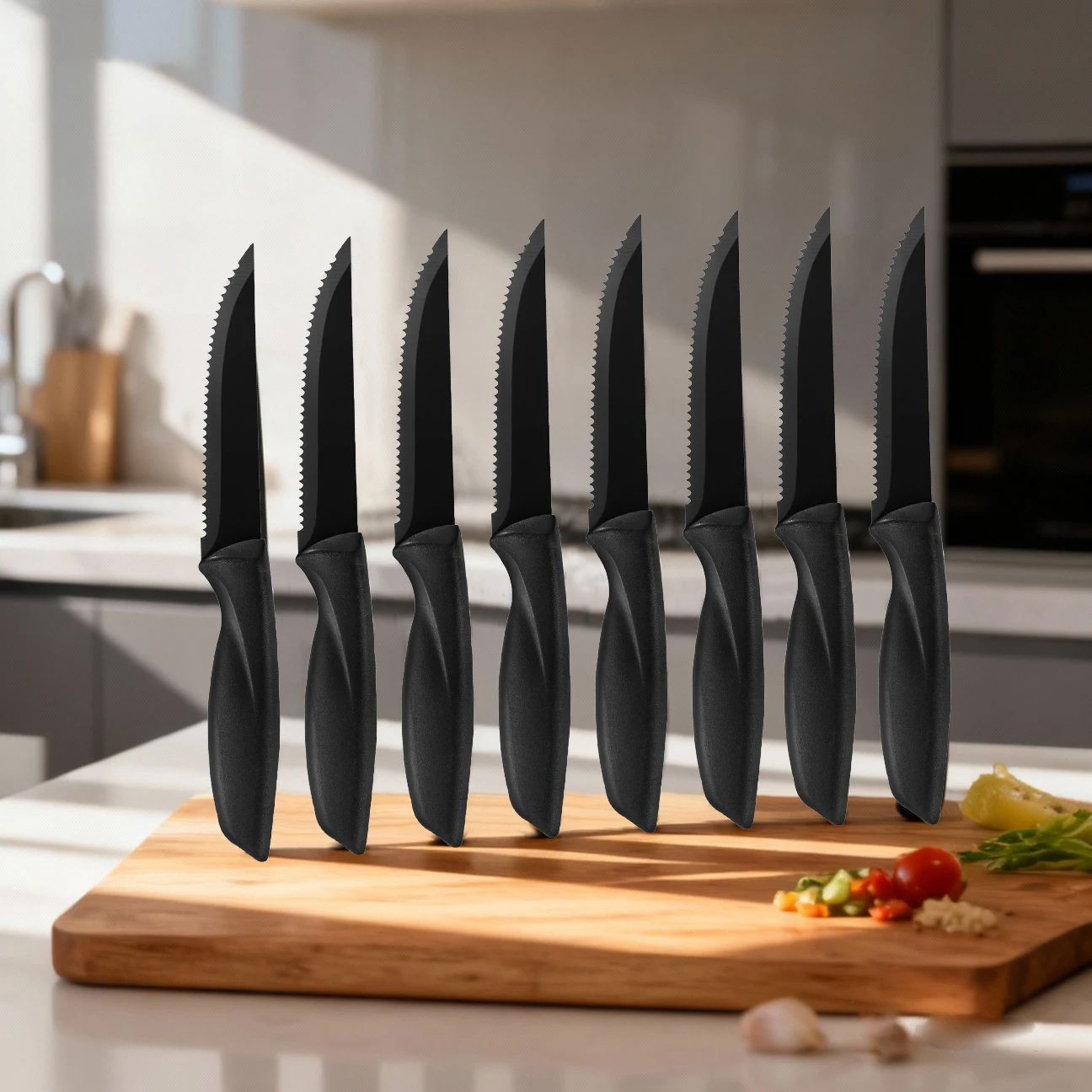 Professional kitchen knives 2/4/6/8 set steak knife precision stainless steel table knife, black kitchen accessories fruit knife