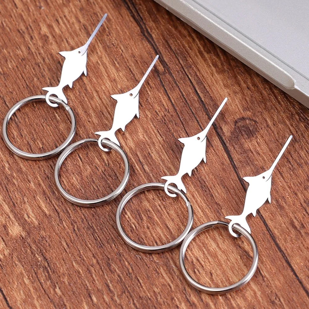 1-10 قطعة الفولاذ المقاوم للصدأ بطاقة SIM أداة إخراج آيفون سامسونج العالمي إبرة دبوس مفتاح صينية إزالة كشتبان شكل سم أبو سيف #4