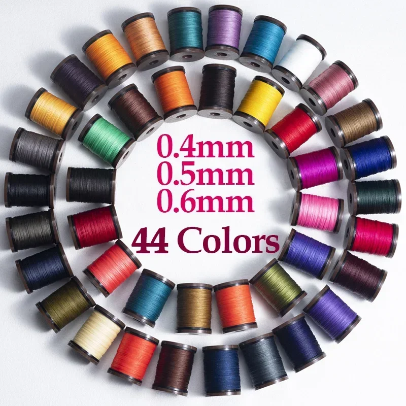 0.4-0.8mm Round Waxed Thread for Leather Craft Sewing DIY Jewelry Round Wax Coated Thread for Braided Bracelets Leather Sewing