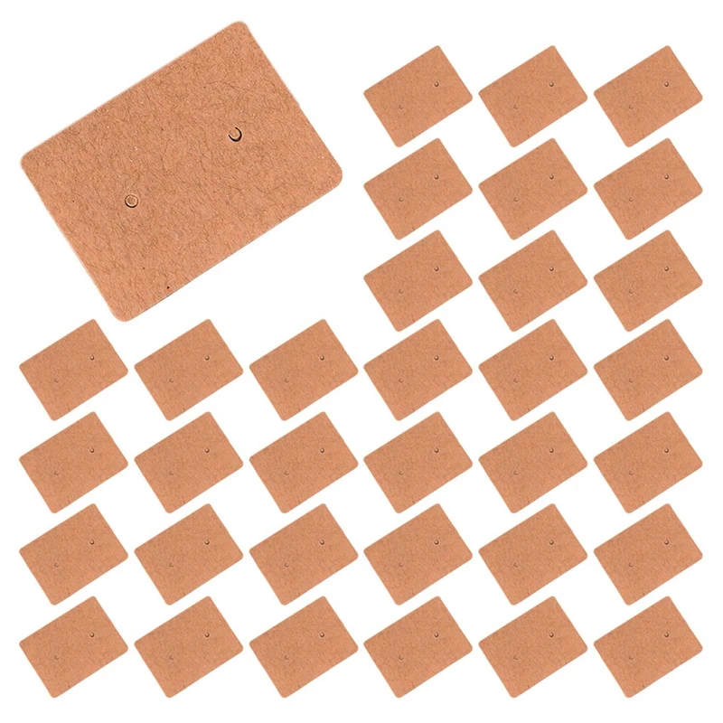 

ABP-400Pcs Blank Earrings Ear Studs Tags Kraft Paper Display Card Hanging Jewelry Brown