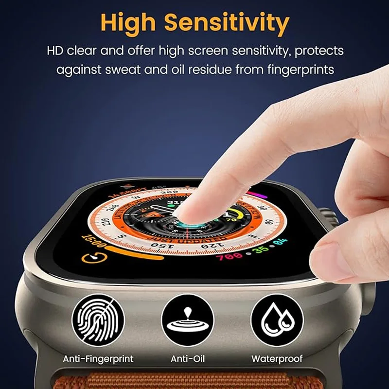 Pelindung layar Privasi untuk Apple Watch Ultra 2/Ultra 49mm Anti-proof pelindung layar kaca Tempered untuk iWatch aksesoris