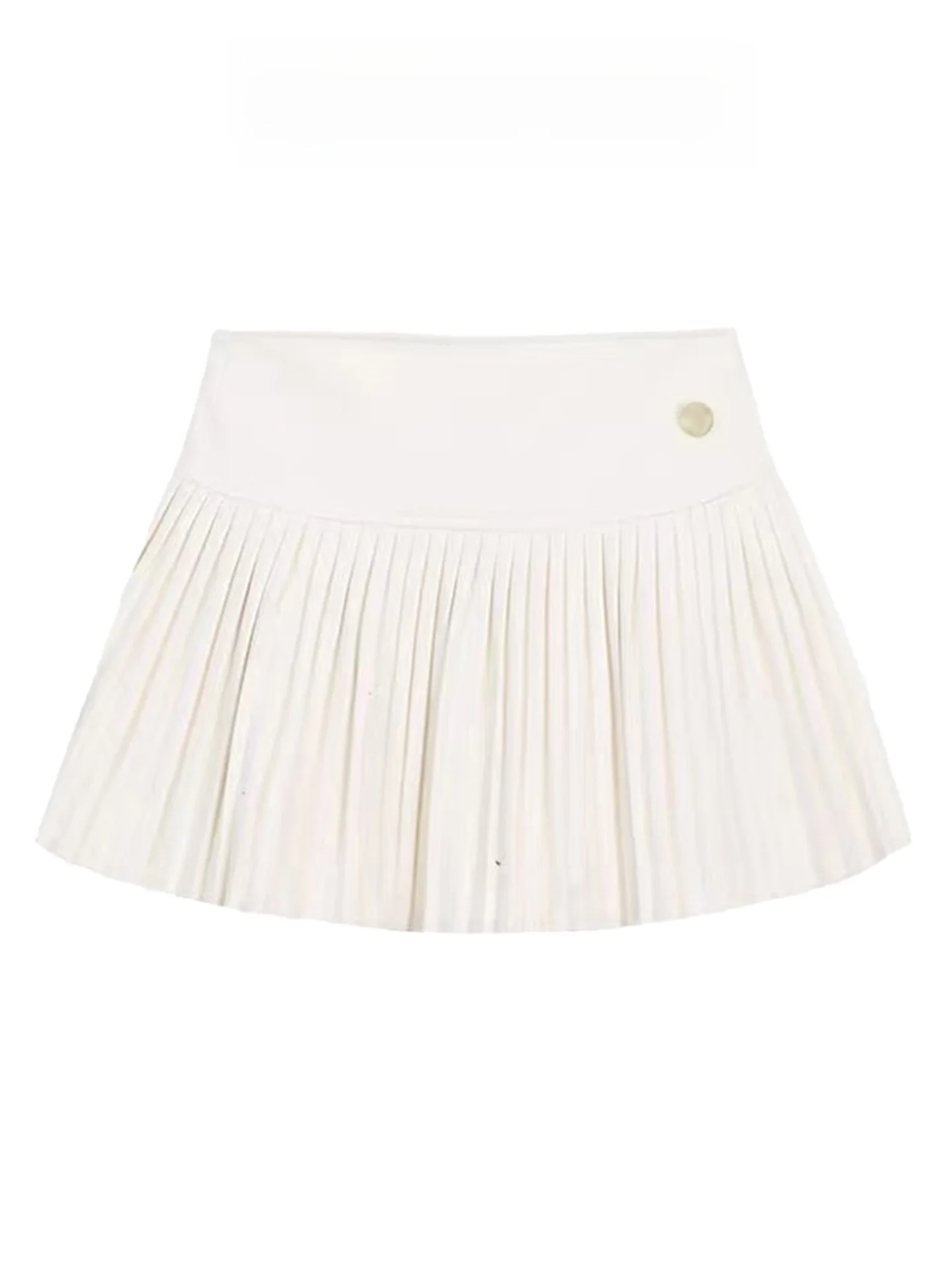 White Woolen Plaid  Skirt Women's Autumn Winter A-Line Skirt Slimming High Waist Commuter Style No Ironing Required